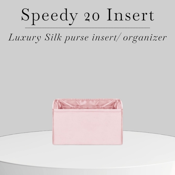 None Handbags - Pink Silk Handmade Bag Organizer for Speedy 20 – Lightweight & Elegant